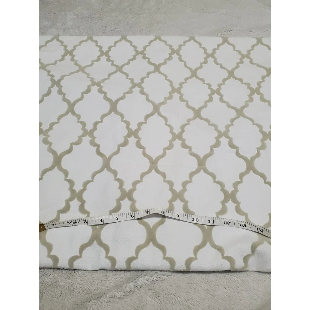 Pottery Barn Kids White Beige Addison Flocked Black out Curtain Drapes Set 44x96